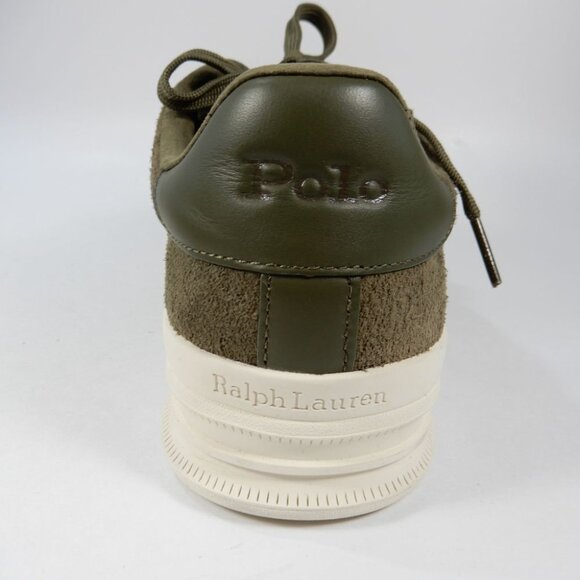 POLO Ralph Lauren Heritage Court II Suede Sneakers Size 10 Olive Green Suede NEW - Picture 8 of 12